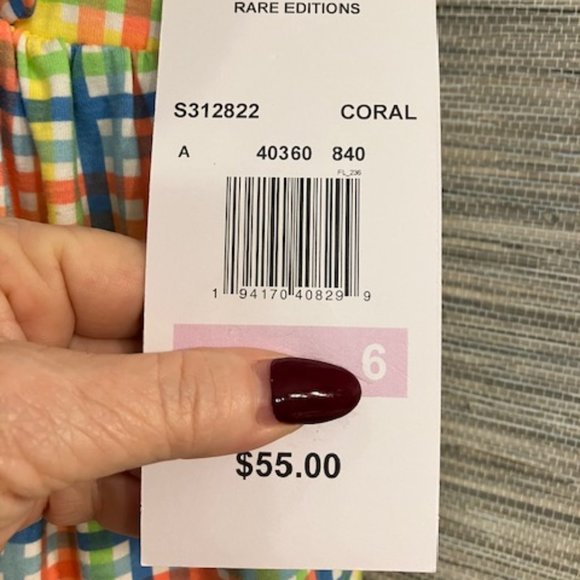 NWT! RARE EDITIONS Girl's Size 6 Flutter Sleeve/Smocked/Ruffled Dress - NEW! - Picture 7 of 12